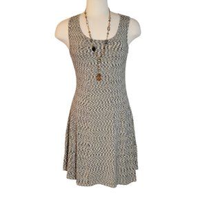 M. Fredric Blue Multi Colored Knit Sleeveless Scoop Neck Dress, Size L, NWT